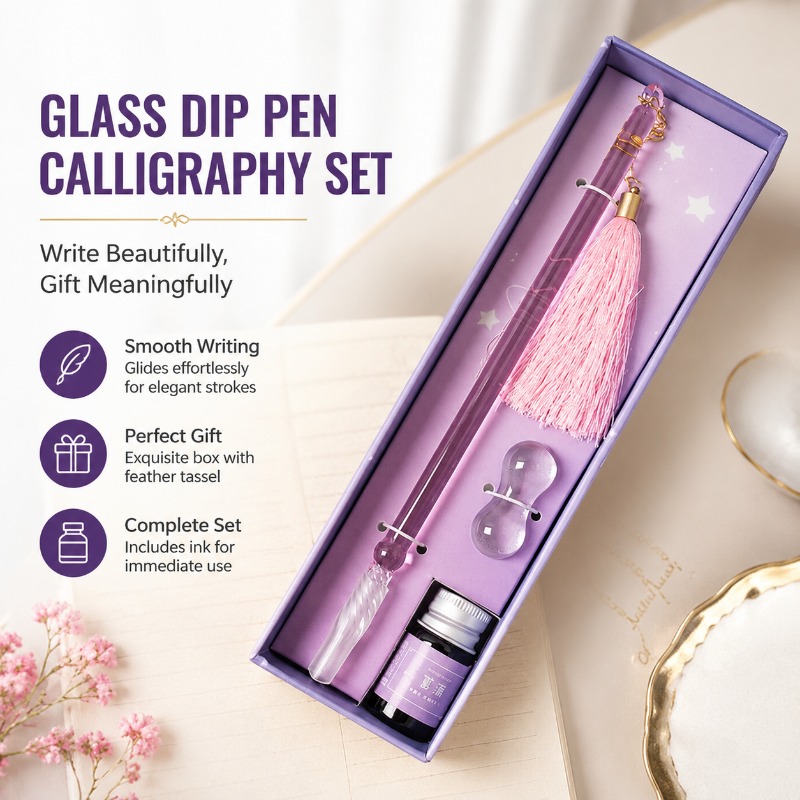 Fountain Pen Ink - Glass Dip Pen Calligraphy Set with