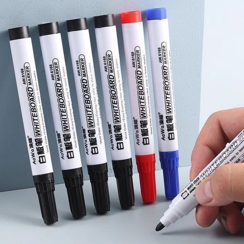 Whiteboard Marker Set - 4/8Pcs Black Erasable Whiteboard Pen, Red