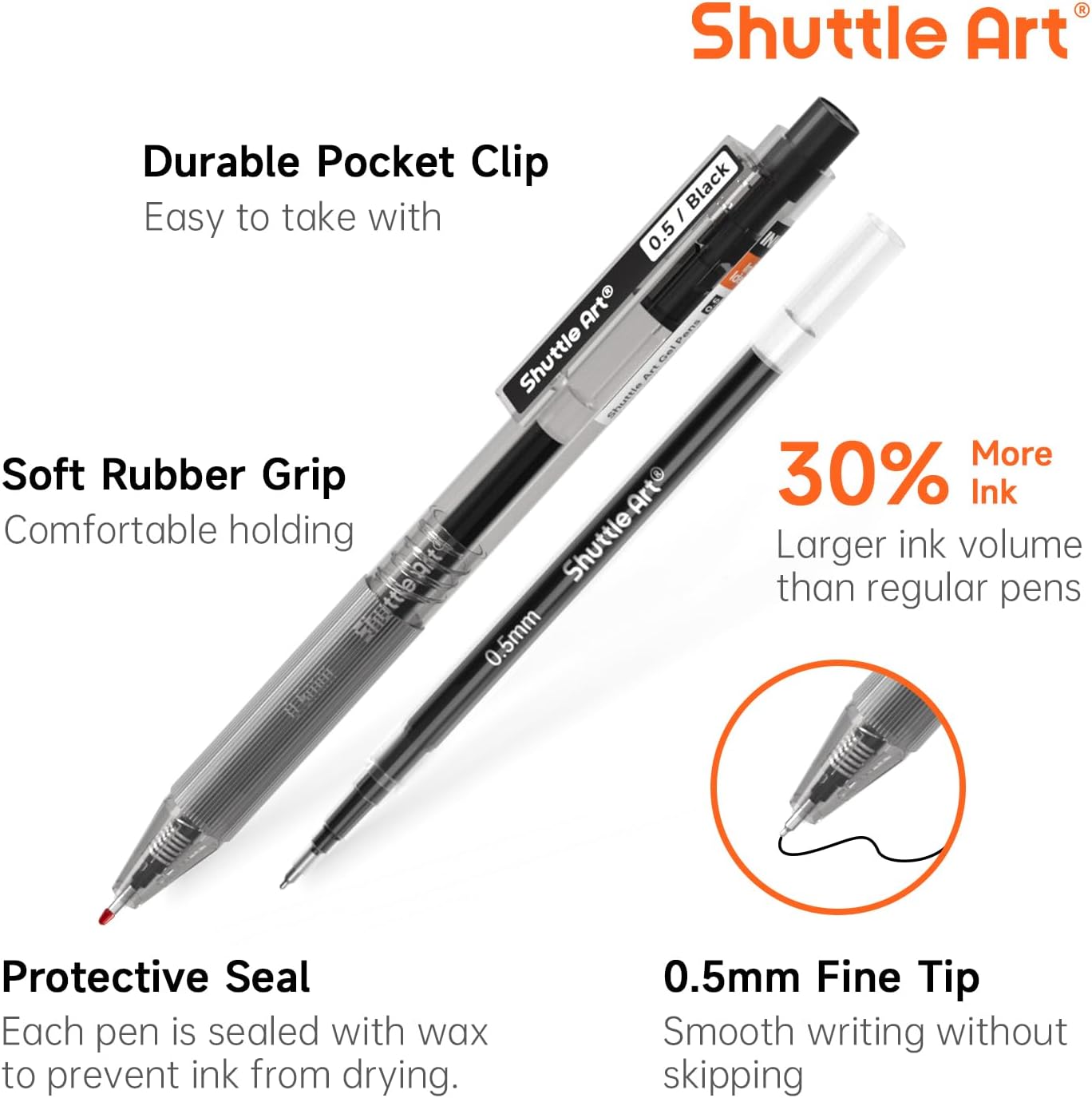 Shuttle Art Black Gel Pens, In - Gel Ink Pen Set ulasan dan harga