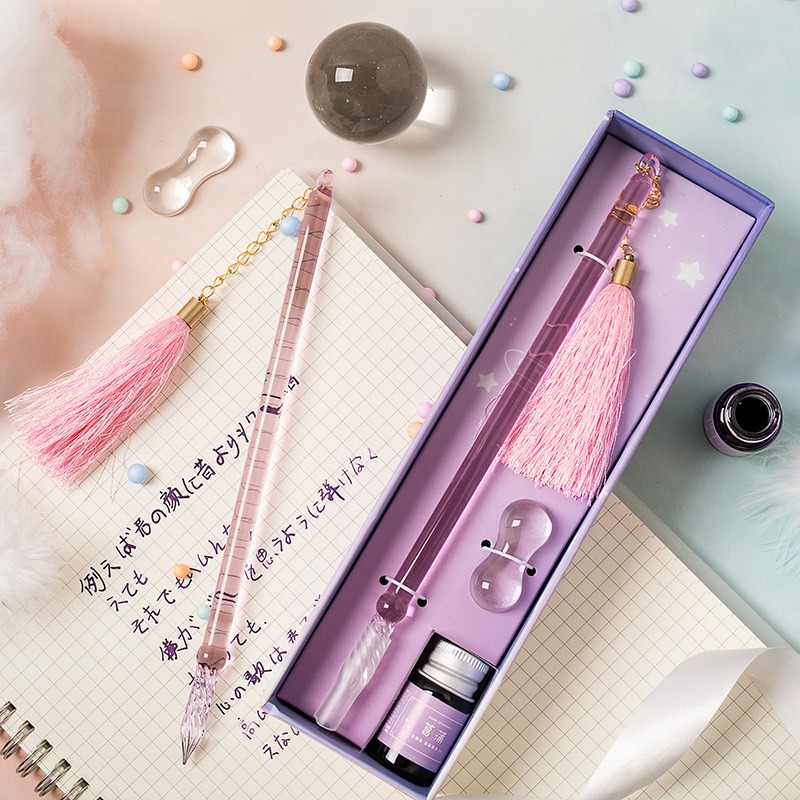 Glass Dip Pen Calligraphy Set  - Fountain Pen Ink ulasan dan harga