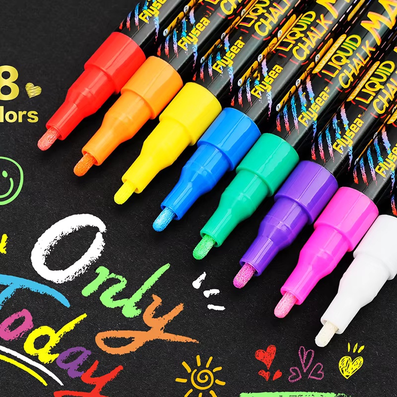 8 pcs Liquid Chalk Markers-Was - Whiteboard Marker Set ulasan dan harga