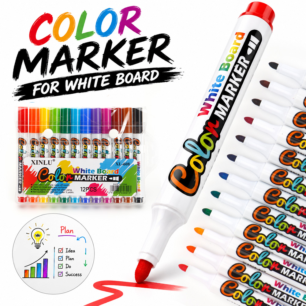 12 Colors Erase Whiteboard Mar - Whiteboard Marker Set ulasan dan harga