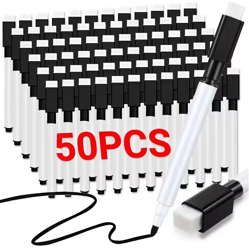 5-50pcs Black Marker Pens Magn - Whiteboard Marker Set ulasan dan harga