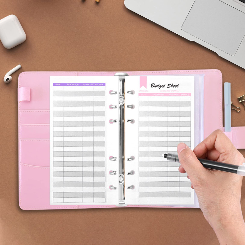 A6 PU Leather Budget Binder wi - Planner Weekly Budget ulasan dan harga
