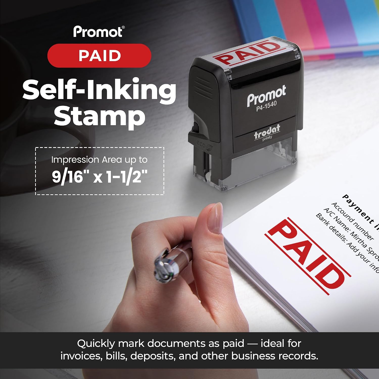 Self-Inking Paid Stamp Red Ref - Self Inking Stamp ulasan dan harga